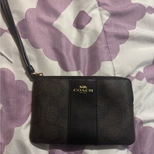 Coach Black and Brown Wristlet